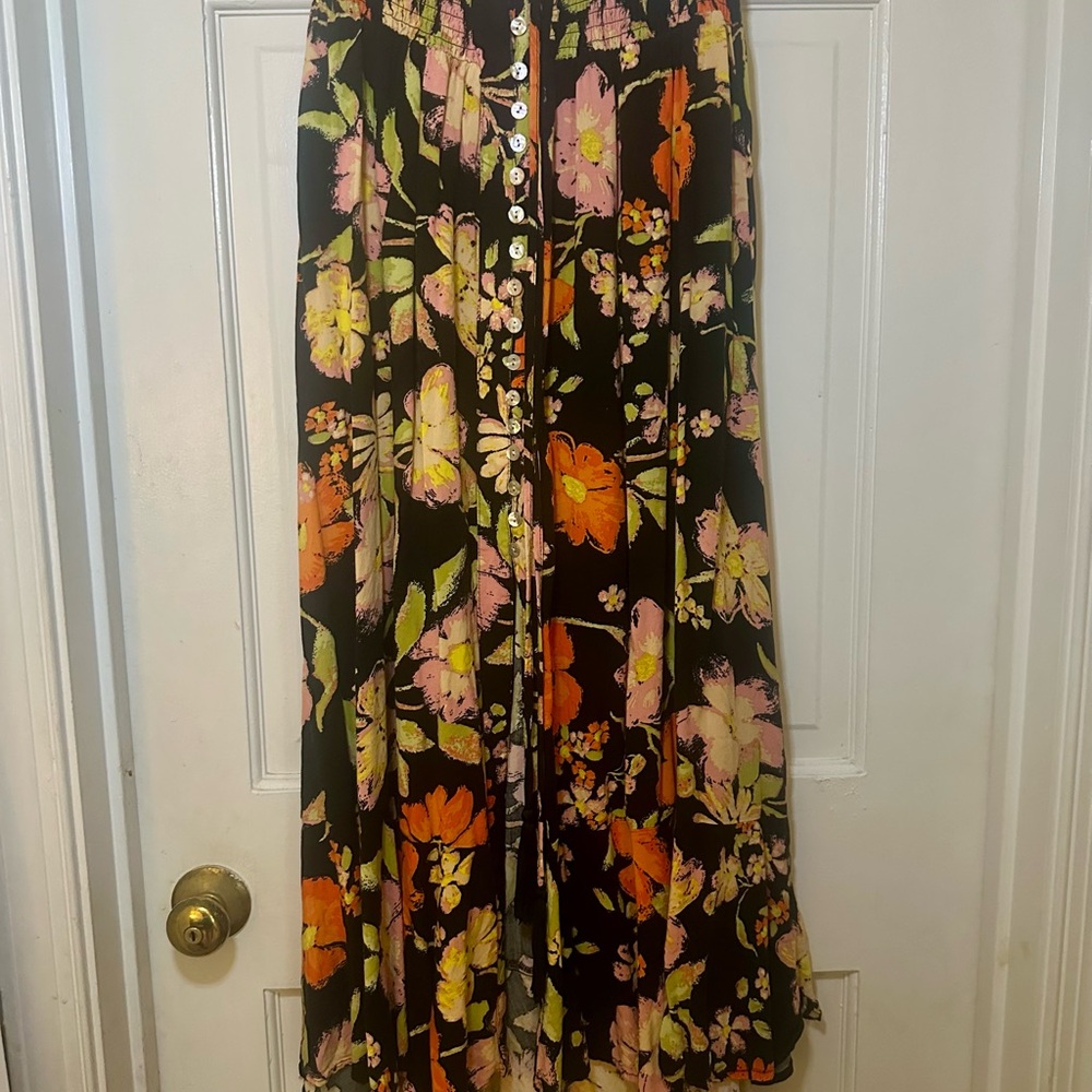 Rachel Zoe Floral Maxi Skirt with Button Detail